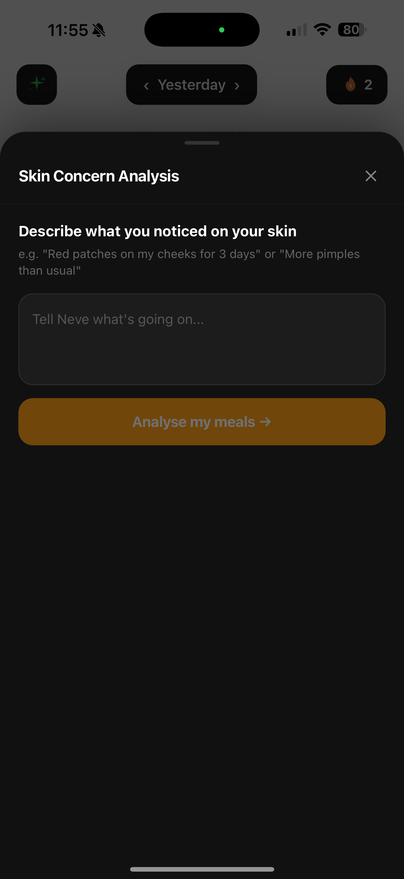 AI skin concern analysis